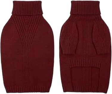 Теплий в'язаний пуловер для великих собак, термо-пуловер, різдвяний пуловер, ролкраг для великих собак, для хлопчиків та дівчаток, еластичний, для холодної погоди, одяг 4XL, колір: винний