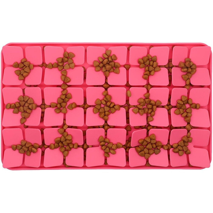 Килимок-лизалка для собак Katzenschlamm з присосками, лінза, зменшує нудьгу, для ласощів та корму, фіолетовий (червоний)