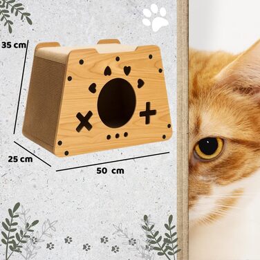 Дім-кігтеточка для котів Klein - екологічні меблі з картону, легкі, стабільні та компактні. Ідеально для маленьких квартир та котів будь-якого віку
