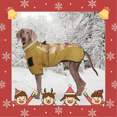 Відбиваюча куртка для собак великих порід, зимова водонепроникна тепла куртка-манта для собак, жилет для собак з двома ніжками для спорту, лижного костюма, одягу для собак з кільцем D для активного відпочинку, спорту та полювання, 6XL, камуфляж