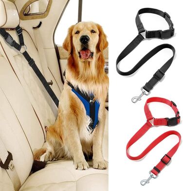 Авторемні безпеки для собак, 2 шт., регульовані, автокрісло для тварин, котів та собак, чорний, червоний, старий