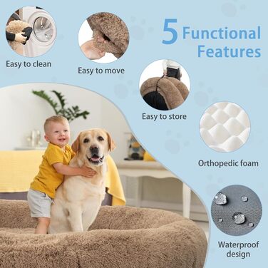 Ортопедичне ліжко для собак великих порід, XL, з пам'яті піною, вологостійке, знімний чохол, дизайн на замовлення (91,4 см, Хакі)