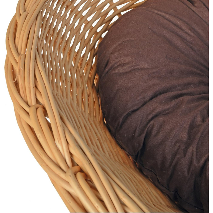 Корзина для собак Weidenprofi з подушкою, плетені корзини для тварин з лози, розмір вибирається (ДxШxВ): 62 x 43 x 12-22 см, 72 x 51 x 14-24 см, 82 x 61 x 16-26 см