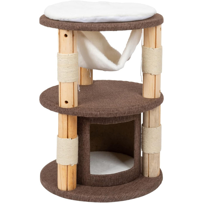 Котячий будиночок VOSS.PET Milo 70см - преміум когтеточка з платформою, гамаком та печерею