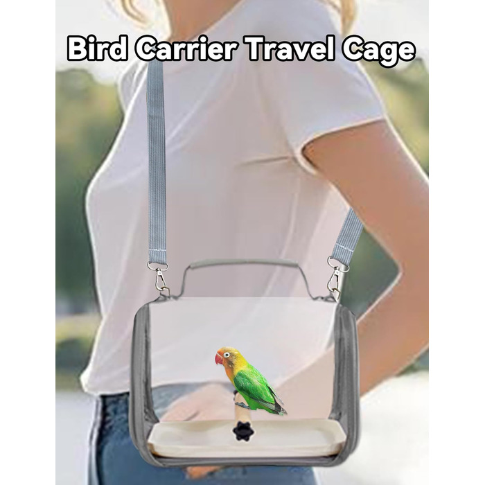 Транспортний ящик для птахів Gxdamxz з піддоном та дерев'яною перегородкою, клітка для хвилястих папужок/інших птахів/дрібних тварин, 27x20x20 см