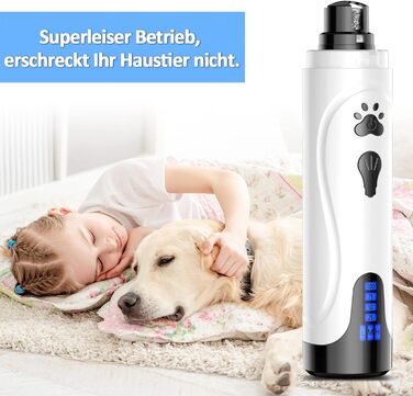 Електричний точило для собачих кігтів YABIFE - тихе точило для собак та котів, 3 швидкості