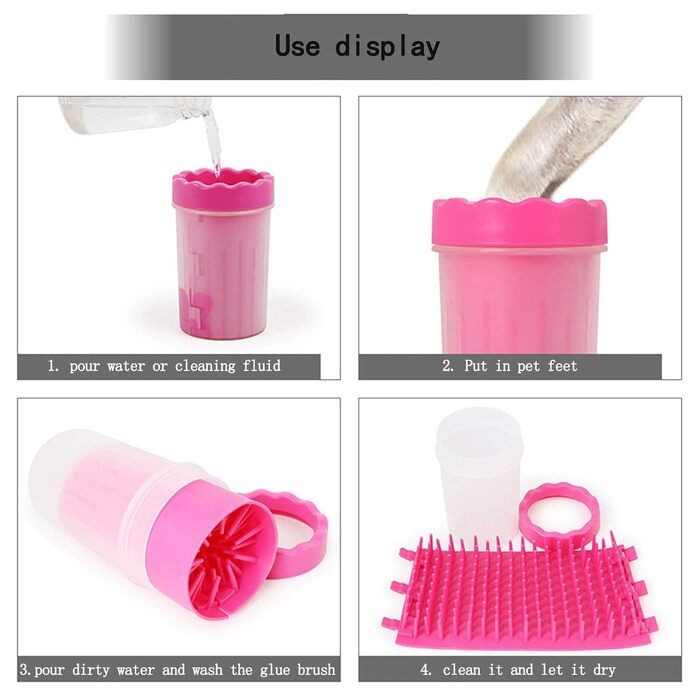 Миска для миття лап собак AXTMR з силікону, блакитна, велика - для чищення та зволоження лап, підходить для собак великих та малих порід