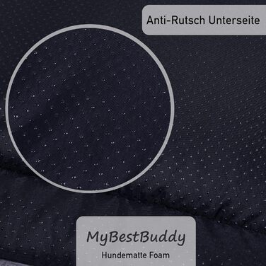 MyBestBuddy ортопедична подушка для собак, преміум, 8 см пінний наповнювач, сіра, 80x60 см, знімний тканинний чохол, прати при 40°C, гіпоалергенна, лежак для середніх собак