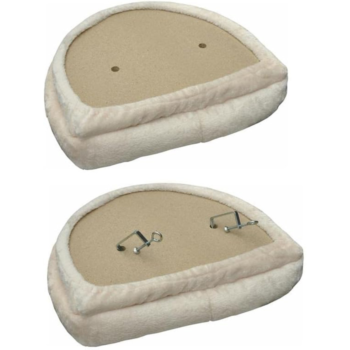 Підвіконна лежанка для котів Nanook Top, велика, з плюшевим бортиком, 60x45x10 см, бежева