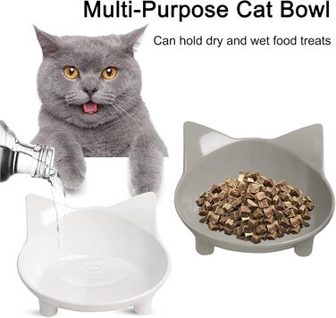 Набір мисок для котів Katzennäpfe (3 шт.) з антиковзним покриттям - сірий, білий, жовтий