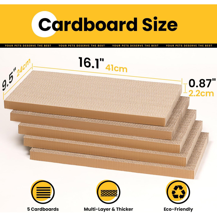 5-Piece Conlun Cat Scratch Box Set with Scratching Pad - Large, White