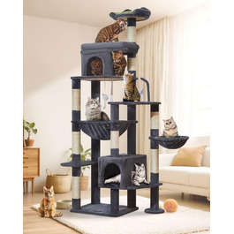 Драбина для котів Taoqimiao MS032G XXL - велика, для дорослих, з металевою гамаком, сірий