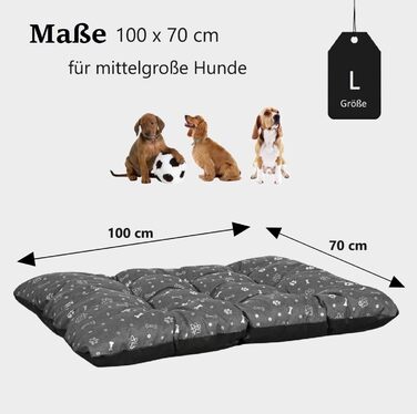 Крісло-ліжко для собак King Dog великого розміру, 100x70 см, графітовий колір, вологостійке, знімний чохол