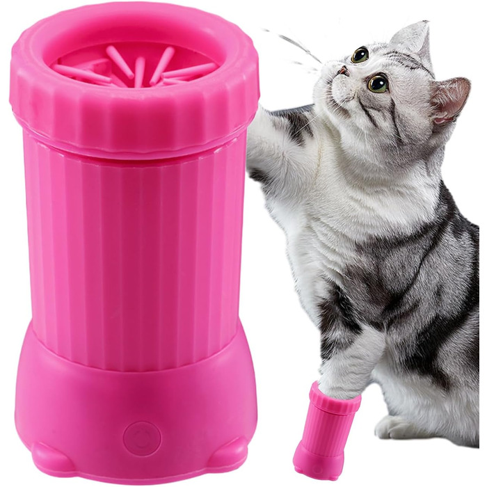 Автоматичний мийник лап для собак та котів, USB, для подорожей та прогулянок, рожевий