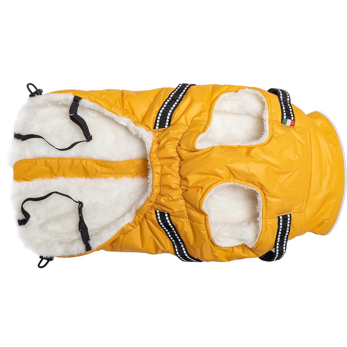Зимова куртка для собак CHIARA Nick з шлейкою CHJ-2331DB-3 XL, розмір 3XL, поліестер, водовідштовхувана, вітронепроникна, індивідуально регульована, темно-жовта