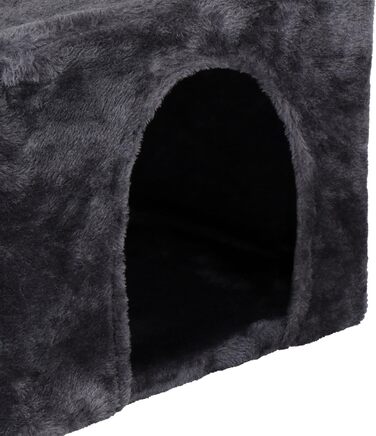 Котячий будиночок SPRINGOS з когтеточкою, лежаком та регульованою висотою, 245 см, сірий (62 см)