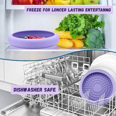 Нічна годівниця для собак Bestalk: зменшує тривожність, сповільнює годування, килимок-іграшка, силікон, BPA-free, для миття в посудомийній машині (фіолетовий)