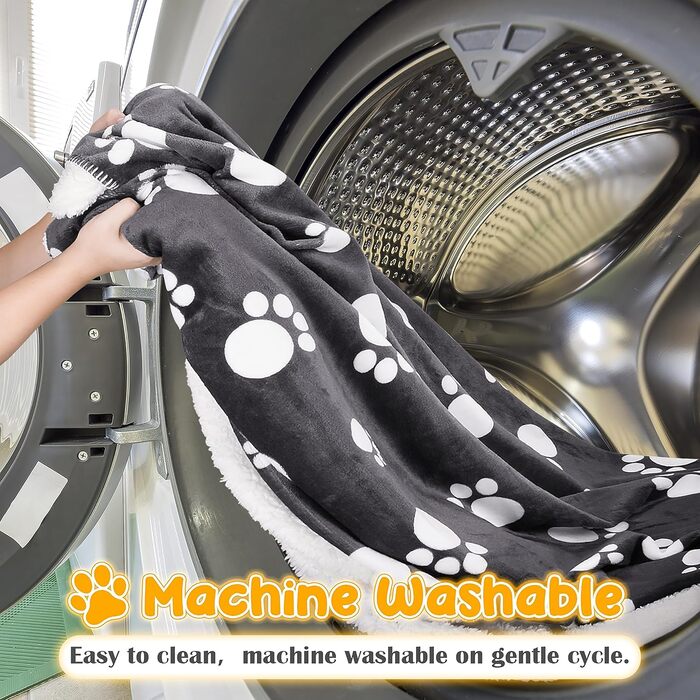 Водонепроникний плед для собак Kritter Planet, м'який та пухнастий, 75x130 см, темно-сірий, захист для авто, дивана, крісла, легко миється