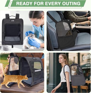Рюкзак-переноска для собак і котів/цуценят до 5,9 кг, дихаюча сітка, кишені, безпека, для походів