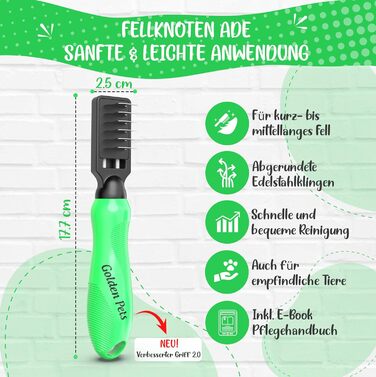 Інструмент для видалення ковтунів у собак та котів - професійний тример з 6 лезами + E-book з догляду за шерстю