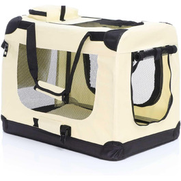 Складана переноска для собак і котів Fudajo S, 50x34x36 см, міцна, легка, з ручкою та покривалом, бежева