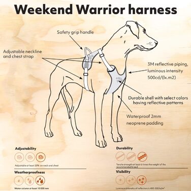 Шлея для собак Hurtta Weekend Warrior, неоново-помаранчева, 99-119,4 см