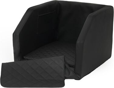 Автоматичне ліжко для собак у вигляді автомобіля, ліжко для собак на заднє сидіння, фіксація ременями безпеки, 55x70 см, чорно-біле