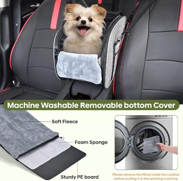 Автокрісло для собак Petzauber – зручне та безпечне автокрісло для маленьких та середніх собак, сірого кольору