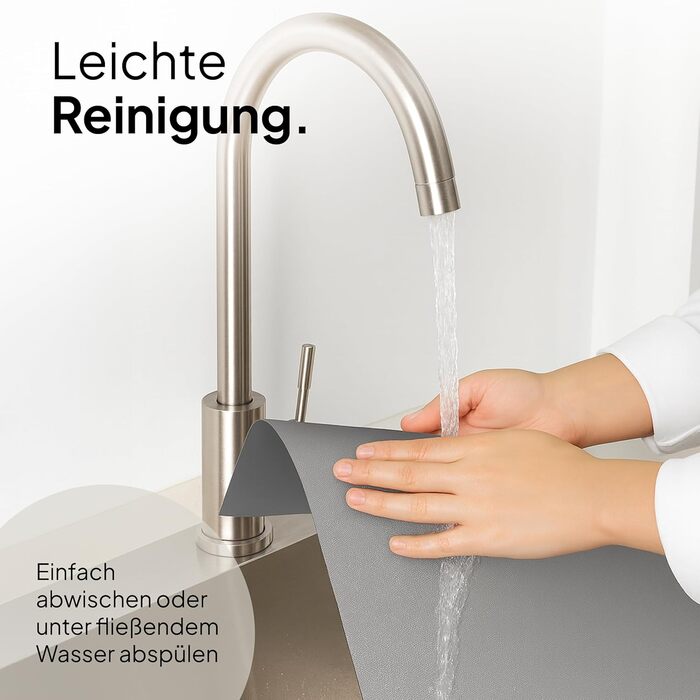 Підкладка під миску для кота Pretty PAW® 60x40 см - аксесуар для фонтану та миски Pretty Paw | неслизька та водонепроникна кормушка, захист підлоги для котів, миски для води та їжі (Сірий, Екстра Широка)