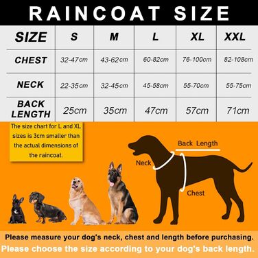 Водонепроникна куртка-дощовик для собак, велика, з капюшоном та світловідбиваючими смугами