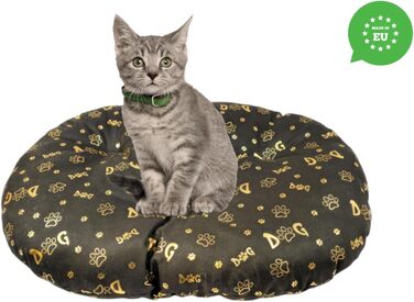 М'який лежак для собак та котів, овальний, 50x34 см, коричневий, миючий