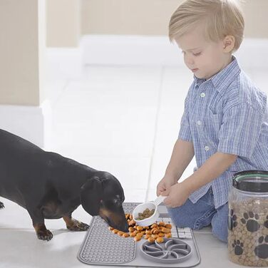 Килимок для лизання собак, коврик для іграшок, сірий | 38.5 x 15 x 2.5 см