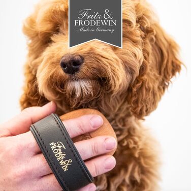 Щітка для собак з довгим волоссям Fritz & Frodewin Pertunia | Преміум-щітка для догляду за шерстю | З натурального дерева та шкіряного ремінця | Зроблено в Німеччині