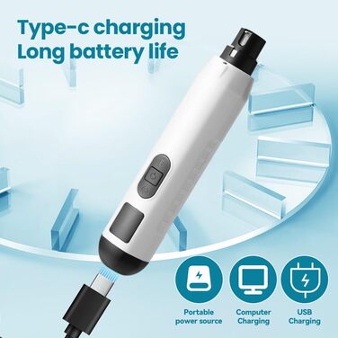 Електричний шліфувальник для собак Profi Krallenschleifer: тиха шліфувальна машинка з LED, 5 режимів, преміум якість (сірий)