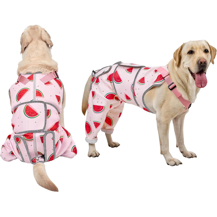 Комбінезон для собак після операції, відновлювальний одяг для задніх лап, комбінезон для собак після хірургічного втручання, підходить для маленьких/середніх/великих собак, для кобелів/сук, XS-XL, рожевий