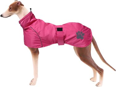 Дощовик для грейхаундів Geyecete: водонепроникний, теплий, з плюшевою підкладкою, для великих собак, розмір XL/XXL, рожевий