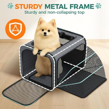 Betopet: Сумка-переноска для собак та котів, TSA-аппробована, розширювана, до 6,8 кг, 41,8 x 33 x 30,8 см