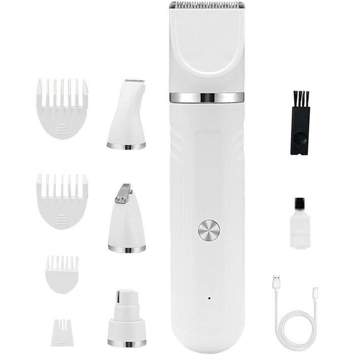 Набір для грумінгу собак 4 в 1: ножиці, щітка для догляду за шерстю, для собак, котів, цуценят. Білий колір