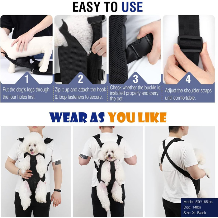 Рюкзак-переноска для тварин Pawaboo, регульований, сірий, для собак та котів середніх розмірів