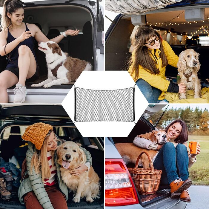 Сітка-перегородка для багажника автомобіля: безпечна сітка для собак, універсальний захист для домашніх тварин, 130 x 90 см