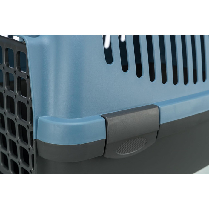 Транспортний бокс для тварин TRIXIE Capri 1, XS: 32x31x48 см, ручка, пластик, темно-сірий/пастельно-блакитний