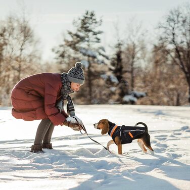 Водонепроникний зимовий теплий накид для собак FeimaX з отвором для шлейки, чорний, S