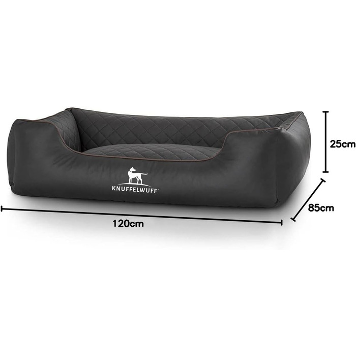 Крісло-ліжко для собак Milan XXL, штучна шкіра, 120 x 85 см, чорний колір
