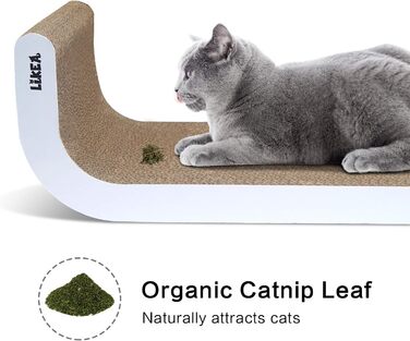 Котячий когтетоп LIKEA з котячою м'ятою, якісна картонна конструкція, декілька кутів для дряпання, 45 x 25 x 19 см