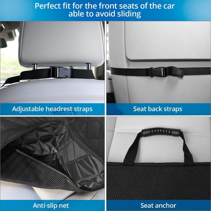 Захисний чохол на сидіння автомобіля для собак QWORK®, універсальний, для заднього сидіння, міцний, захист від бруду та подряпин, підходить для всіх авто, мінівенів та SUV