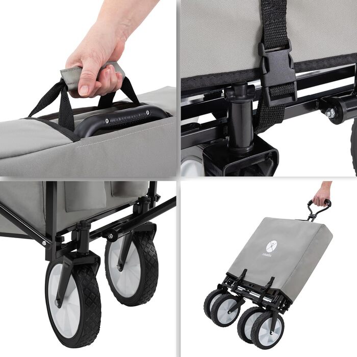 Складаний візок Miweba MB-35 | Вантажопідйомність 120 кг - для дітей, саду, пляжу | Сірий