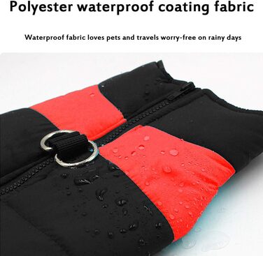 Водонепроникний зимовий пуховик для собак маленьких та середніх порід, теплий зимовий одяг для собак (червоний, XXL)