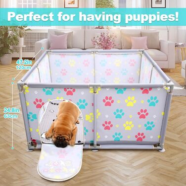 Клітка-манеж для тварин з нержавіючої сталі та міцного тенту, сіра та синя, для великих собак, котів та дрібних тварин