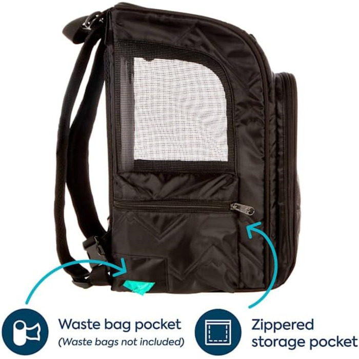 Транспортна сумка Sherpa Deluxe для собак та котів, розмір L, схвалена авіаперевізниками, чорна (27 x 27 x 43 см)