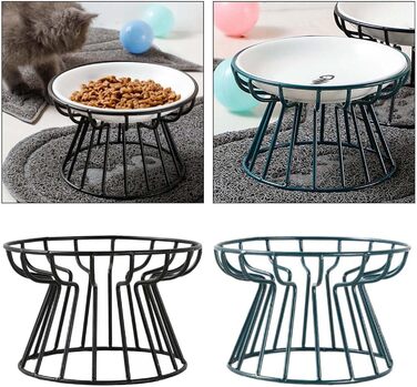 Підвищений миска для котів LOVIVER 2 шт. з кераміки, проти блювоти, захист шийного відділу хребта, неслизький, на підставці